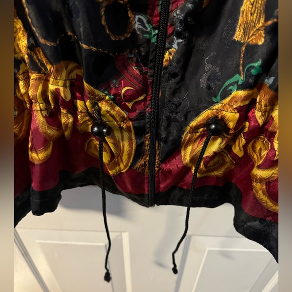 90s Vintage Baroque Wind Breaker Jacket Waist Cinching Horse Bit Tassels Versace - Picture 5 of 14